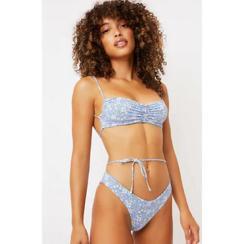 💕FRANKIES BIKINIS💕 Foxy Cheeky Bikini Bottom ~ Springtime Floral Print XL NWT